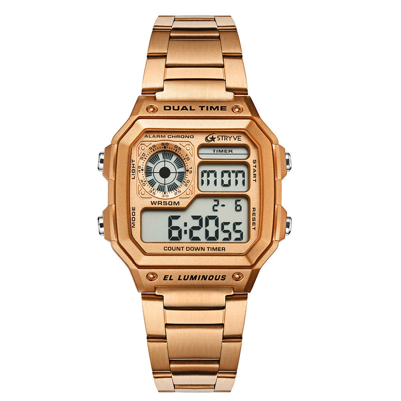 Fashion Digital Led Sports Waterproof Men Luxury Stainless Steel Watch