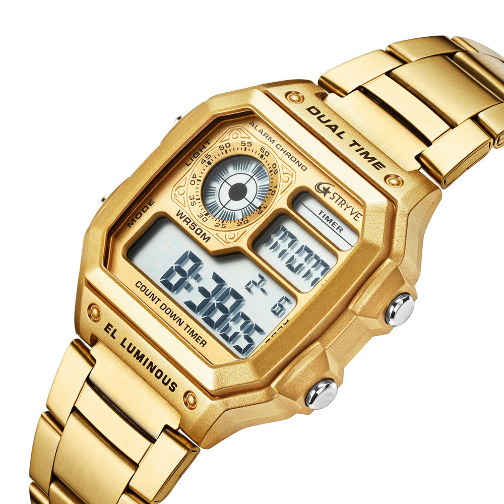 Men Led Watch Fashion Stainless Steel Sport Watch