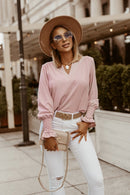 Wear a V-neck blouse for ladies