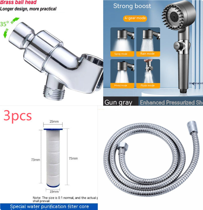 Gear Adjustable Strong Supercharged Shower Head