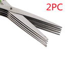 Multifunctional Multi-layer Green Onion Scissors Stainless Steel