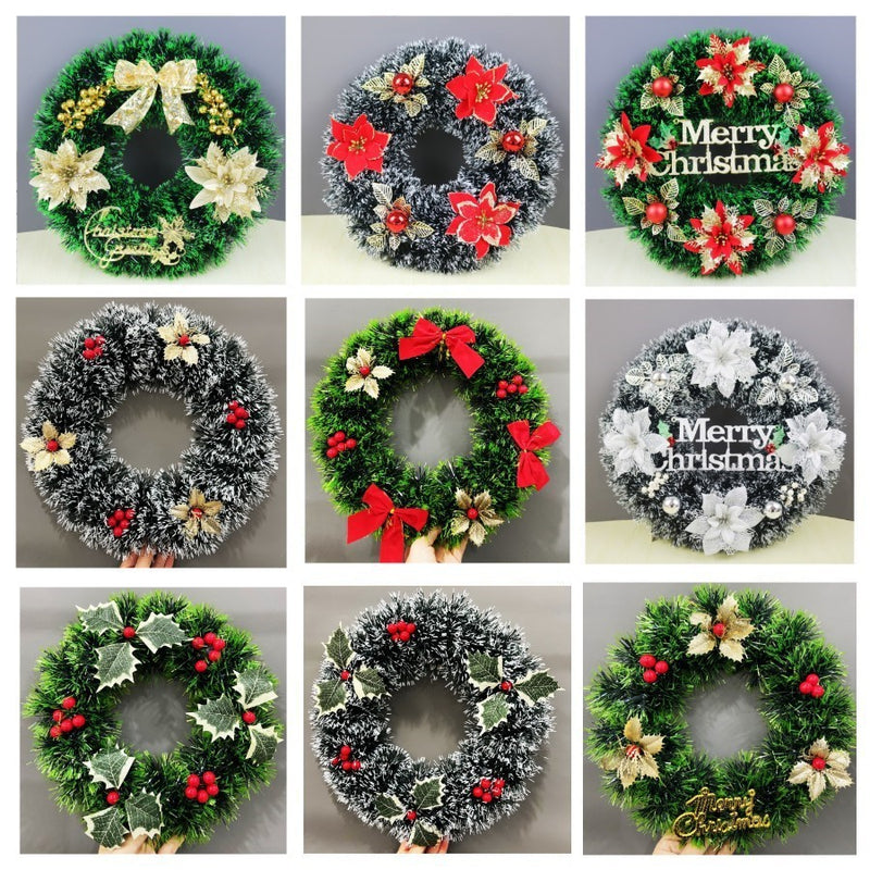 Christmas Decorations Festival Wreath Window Layout Door Hanging