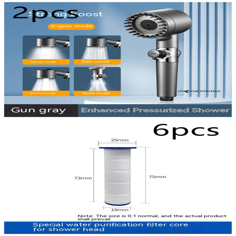 Gear Adjustable Strong Supercharged Shower Head