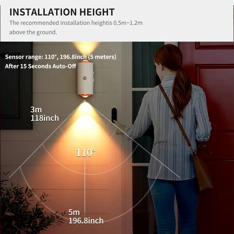 RGB Gradient LED Light With Motion Sensor for Wall