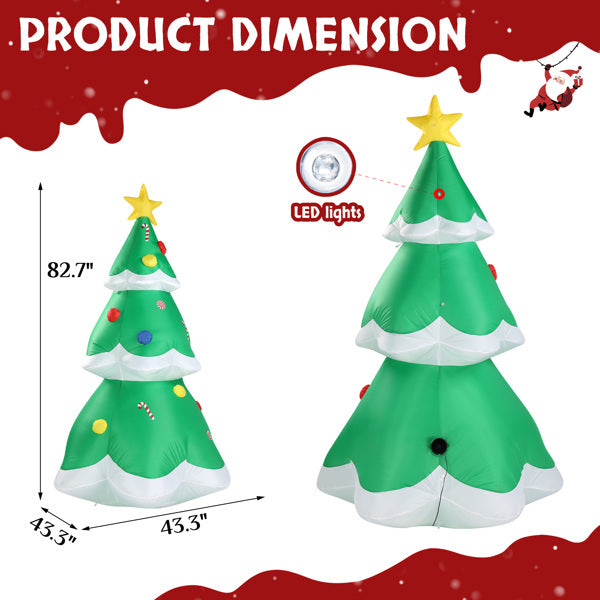 6.9ft Christmas Tree With 4 LED Light Bundles And Pocket Inflatable Decoration