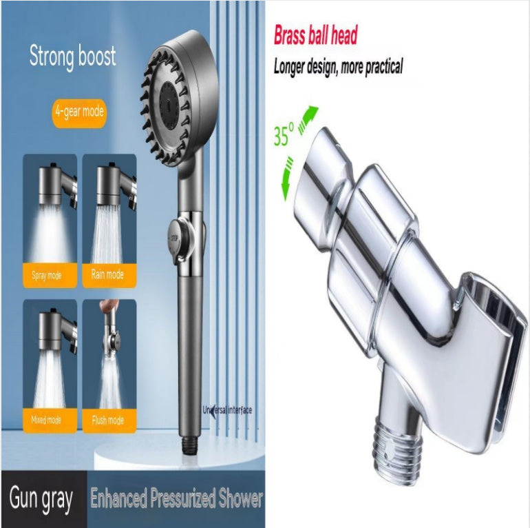 Gear Adjustable Strong Supercharged Shower Head