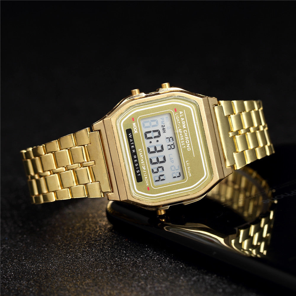 LED Electronic Watch Steel Band Style Watch
