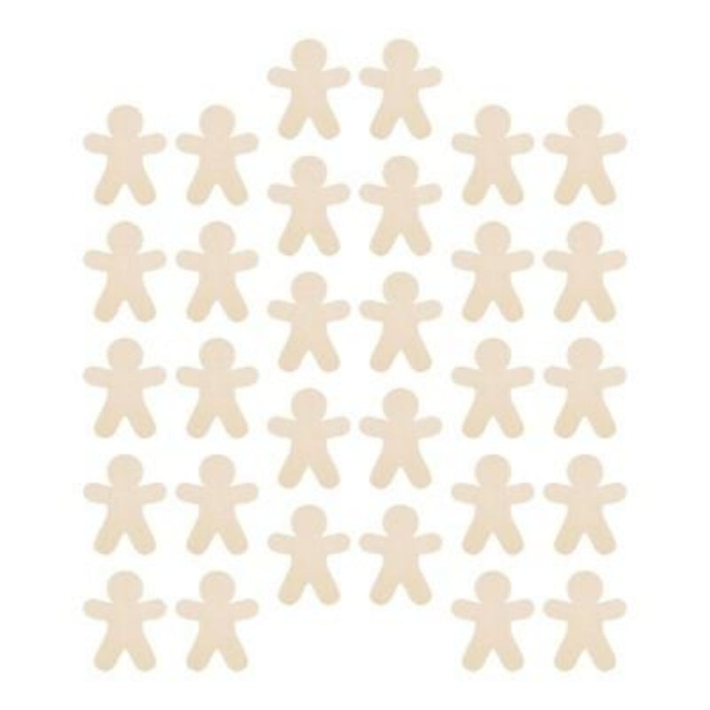 30 Pieces Of Unpainted Gingerbread Man Slices For Painting