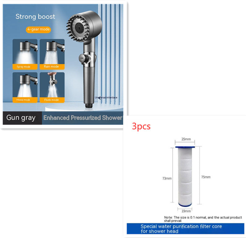 Gear Adjustable Strong Supercharged Shower Head