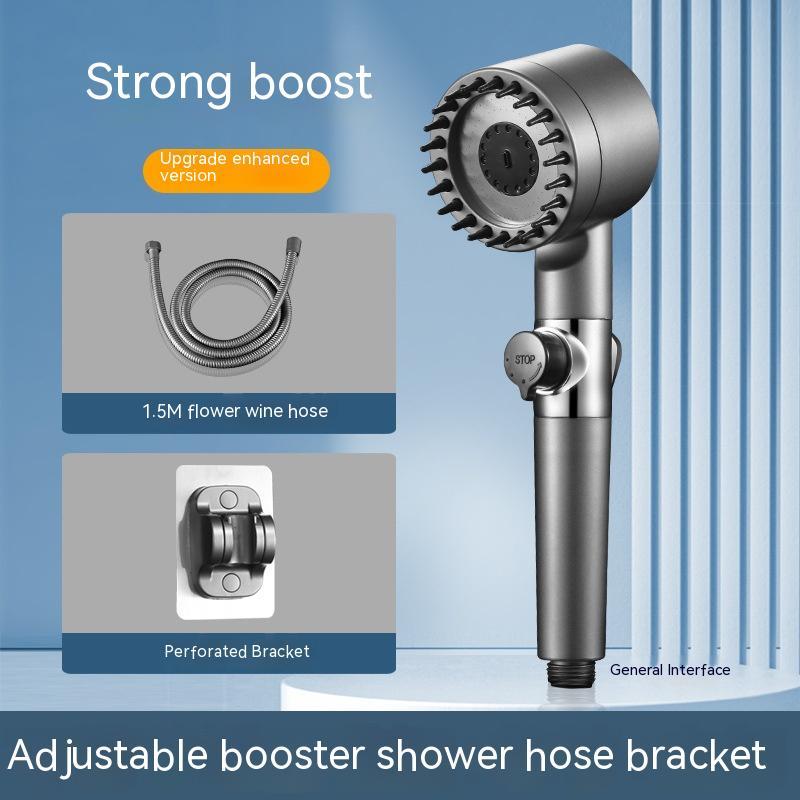 Gear Adjustable Strong Supercharged Shower Head