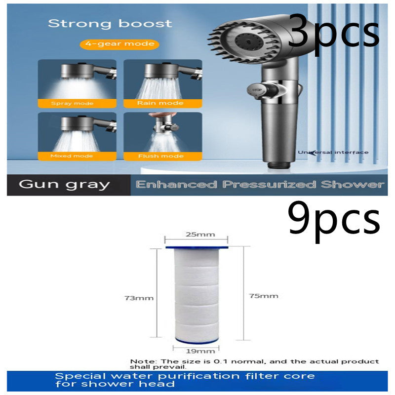 Gear Adjustable Strong Supercharged Shower Head