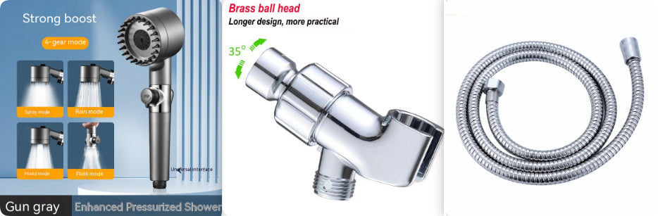 Gear Adjustable Strong Supercharged Shower Head