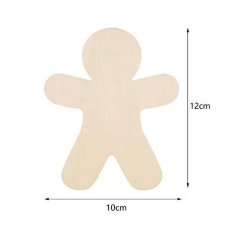 30 Pieces Of Unpainted Gingerbread Man Slices For Painting