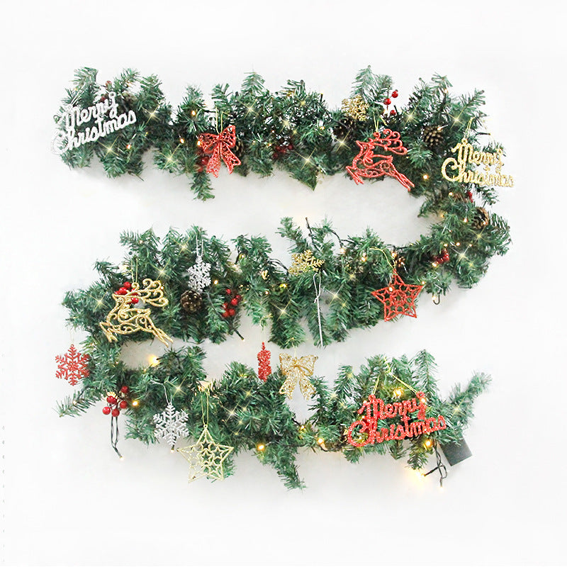 Product Green Pvc Christmas Decoration Rattan 2.7 Meters With Lights
